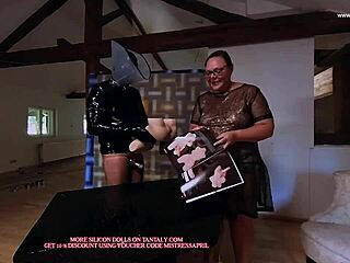 Dominatrix Mistress April fucks Tantaly doll.