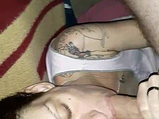 Wife sucks monster cock with deepthroat and gagging until choking