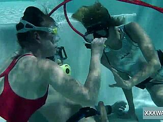 minnie manga and eduard and marcie dive into a steamy threesome in the pool