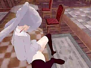 Does Sousou no Frieren tease with pussy and feet for big cock blowjob?