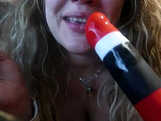Hey babe, practicing blowjob on dildo while smoking makes me feel so good