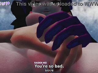 Raiden Mei Dominates Your Cock in 3D