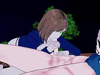 Nobara Kugisaki gets blowjob and cumshot!