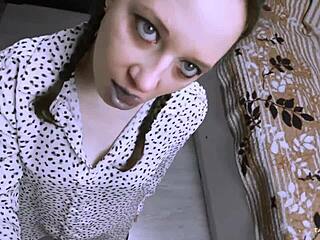 Watch Wednesday give blowjob and swallow facial cumshot in cosplay