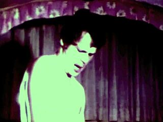 Vintage interracial threesome group scene with white cocks and black pussy