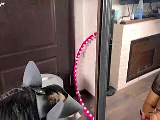 Angelya G, a Beauty with Big Tits, Sucks Near the Mirror, Fucks with a Dildo and a Guy's Cock