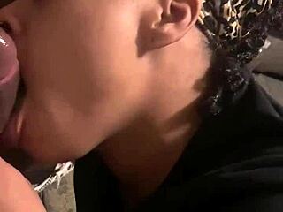 ebony woman gives sloppy head in wet lesbian scene