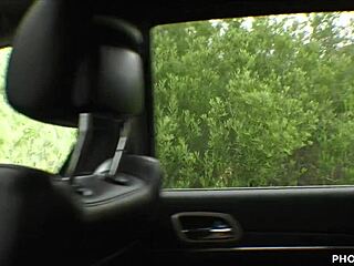 busty nicole sage can't wait to suck big cock with boyfriend and friend