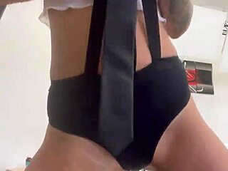 Mafia girl Monika Fox rips clothes while dancing naked