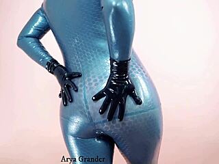 Arya's latex fetish: Erotic exploration in a tight catsuit