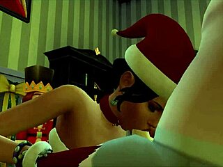 Goth Bella in Sims 4 Christmas Gives Santa Anal Blowjob Instead of Cookies