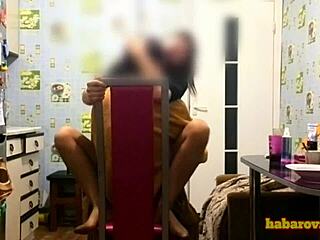 Wife in stockings gets fucked by friend to intense orgasm while husband is away.