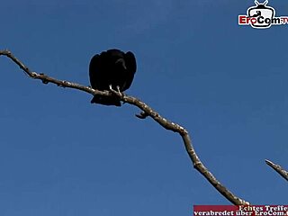 Busty blonde and brunette slut in outdoor muff diving!