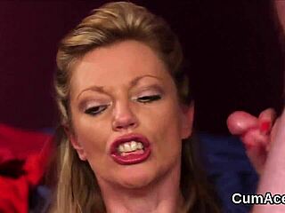 Idol receives facial cumshot after oral sex