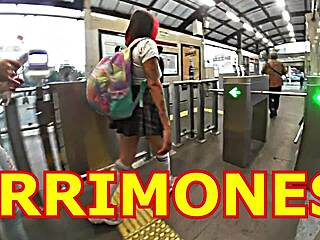 Latina Flashes Tits Upskirt