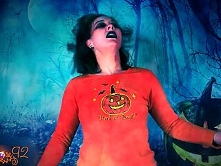 Halloween Costume Fetish with Messy Lipstick and Tattoos