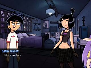 danny phantom goth babe gives epic blowjob in game.