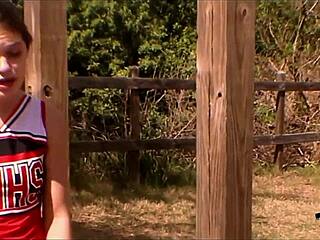 Horny teen 18+ cheerleader deepthroats big black cock with drama!