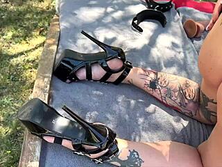 Sally, a voluptuous European MILF, enjoys a seductive threesome