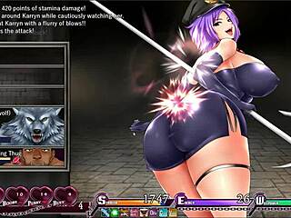 i'm karryn, fighting naked in prison against the captain in this hentai game episode 21