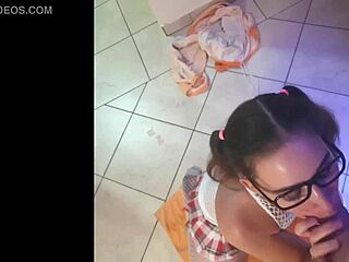 using my nerdy bitch as toilet while she gags deepthroat... damn! 😈