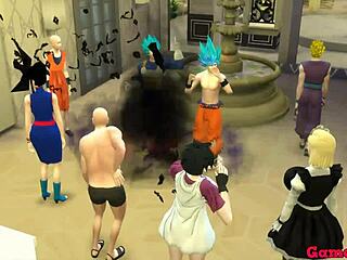 goku frees his wife from slavery and punishes her hard in dragon ball porn!