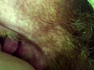 chubby wife with hairy pussy gives pov handjob with slow motion