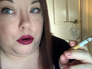 bbw tina snaps cigarette inhales