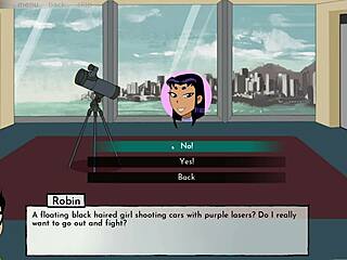 In 18titans part 3, starfire gets cum on her ass