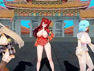 chinese virtual youtubers in mmd celebrate new year with kkvmd by kuno hiro. wow, it's amazing!