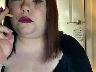 bbw tina snaps cigarette inhales