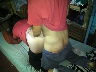 I pull down my sexy Latina girlfriend's pants for doggystyle pounding