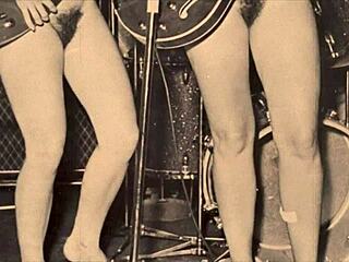 Hairy-pussy loving: Vintage blowjobs and retro fucking