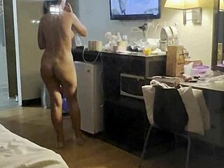 He's watching me expose my big tits again