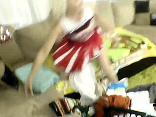 Blonde Cheerleader's Wild Ride on Big Black Cock