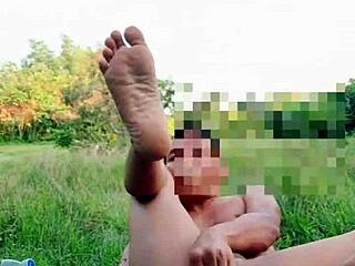 Myanmar gay twink gets naked anal in forest