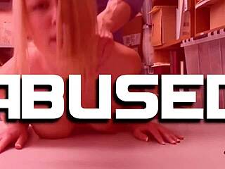 Hot redhead pornstar gets roughly slammed by pervert in office setting