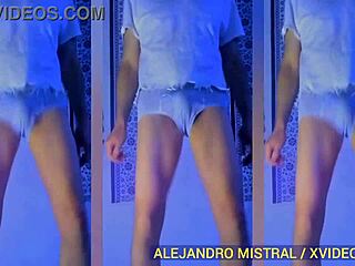 Solo Mature Woman Teases Big Cock in Blue Underwear