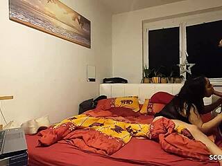 curvy german milf wife fucking rough with big cock neighbor