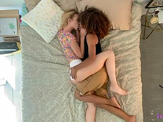 Stunning Blonde Chloe Cherry Fingering Hairy Ebony Pussy to Orgasm