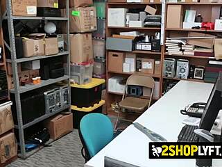 Little Red Head Gets Her Pussy Drilled In The Desk