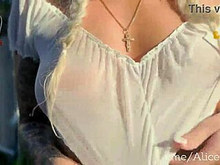 Young Babe Gives Herself to Neighbor in Garden