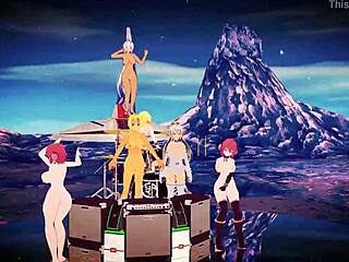 Mauve MMD dancer performs erotic routine to Engel