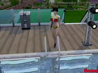 Naruto Hentai Trio at Pool with Videl and Madara