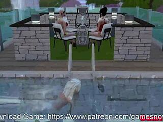 Naruto Hentai Trio at Pool with Videl and Madara