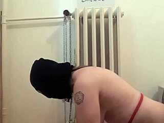 French slave bent over for intense dog training session on March 4, 2020.