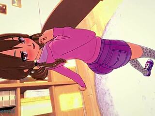 Girl In Pink Hoodie Bounces With Bent Legs In 3d Hentai Taboo Scene