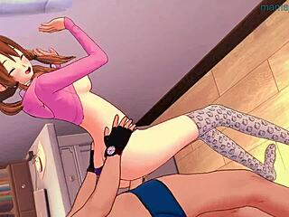 Girl In Pink Hoodie Bounces With Bent Legs In 3d Hentai Taboo Scene