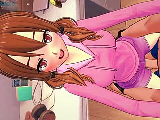 Girl In Pink Hoodie Bounces With Bent Legs In 3d Hentai Taboo Scene
