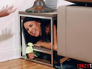 feeling overwhelmed as sexy milf nanny riley jacobs gets stuck and drilled during cleaning